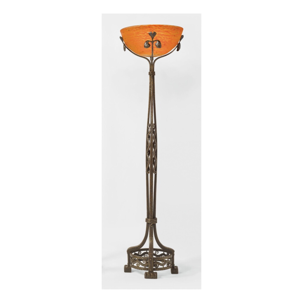 View full screen - View 1 of Lot 134. EDGAR BRANDT AND DAUM | TORCHÈRE.