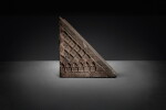 A group of three impressed triangular gray pottery tomb tiles, Western Han dynasty