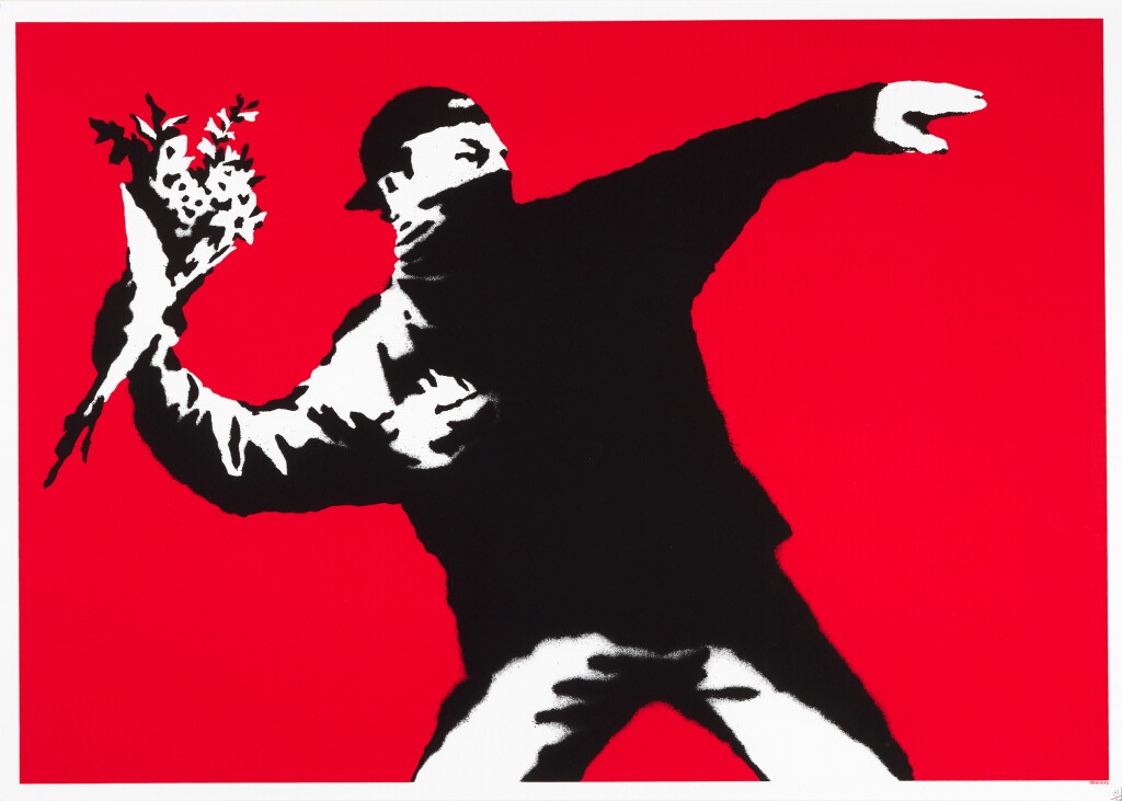 View full screen - View 1 of Lot 1. BANKSY | LOVE IS IN THE AIR.