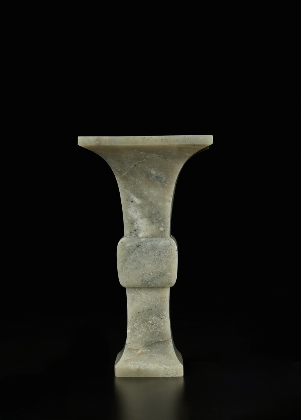 View full screen - View 1 of Lot 109. A gray jade archaistic beaker vase, Qing dynasty.