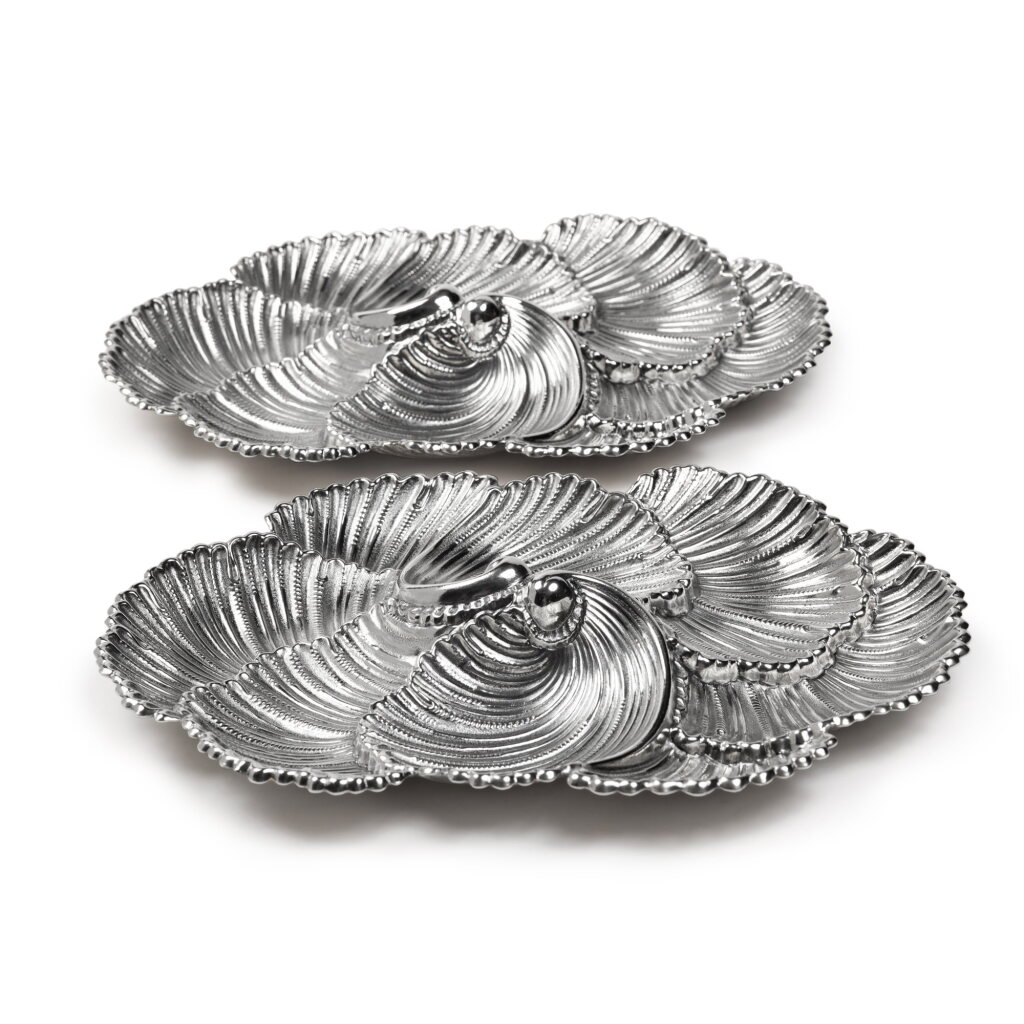 View full screen - View 1 of Lot 29. A Pair of Italian Silver Shell Dishes, Buccellati, Milan, Late 20th Century.