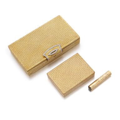 View full screen - View 1 of Lot 66. Evening bag, cigarette case and parfum holder | Borsetta da sera, porta sigarette e porta profumo .