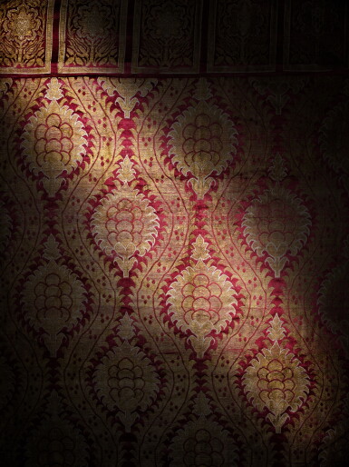 View full screen - View 1 of Lot 211. A silk and metal-thread brocade panel (Kemha), Turkey, Ottoman, late 16th century.