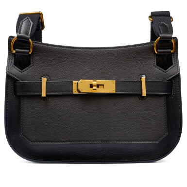 View full screen - View 1 of Lot 48. Black Evergrain Wool Strap Mini Jypsière Gold Hardware, 2023.