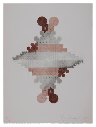 View full screen - View 1 of Lot 31. Geometric Mouse Pyramid as an Image of the Electoral System, Doubled.