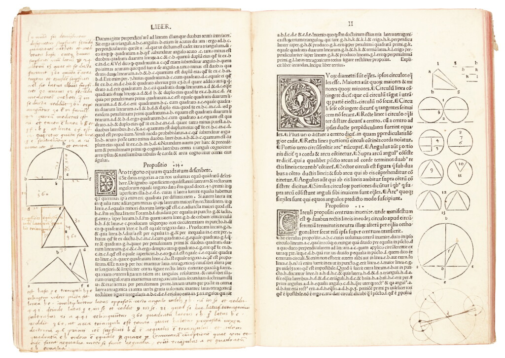 View full screen - View 1 of Lot 67. Euclid, Elementa geometriae, Vicenza, 1491, later vellum.