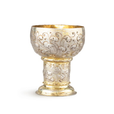 View full screen - View 1 of Lot 280. A German parcel-gilt silver small Römer beaker, Dietrich Holdermann, Nurnberg, late 16th century.