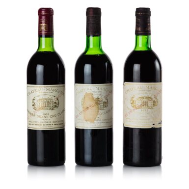 View full screen - View 1 of Lot 7. Château Margaux 1970/1974/1977 (3 BT).