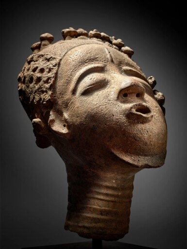 View full screen - View 1 of Lot 74. Akan-Twi Commemorative Head, Twifo-Hemang Region, Ghana.