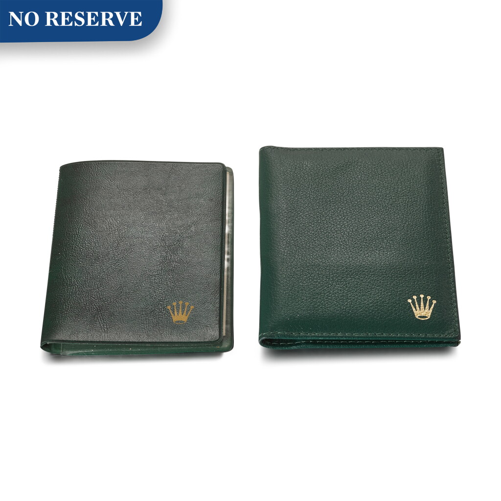 View full screen - View 1 of Lot 8033. ROLEX | A SET OF TWO LEATHER WALLETS, CIRCA 1970.