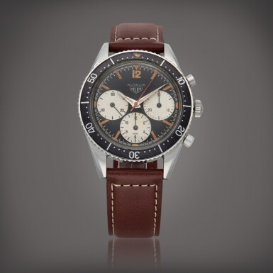 View full screen - View 1 of Lot 480. Autavia 'First Execution', Reference 2446 | A stainless steel chronograph wristwatch | Circa 1962.
