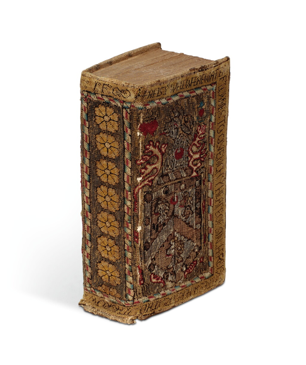 View full screen - View 1 of Lot 33. BIBLE, English, 1620 | in needlework binding attributed to the Nuns of Little Gidding.