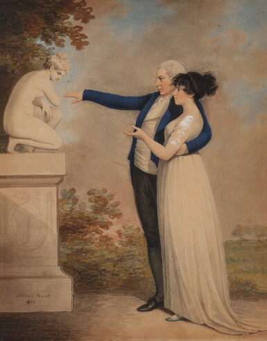 View full screen - View 1 of Lot 247. An Elegant Couple Admiring Lely’s Venus.