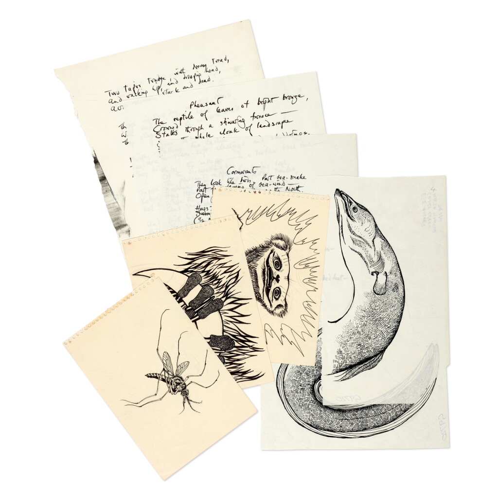 View full screen - View 1 of Lot 371. Ted Hughes—Morrigu Press | Box file of papers.