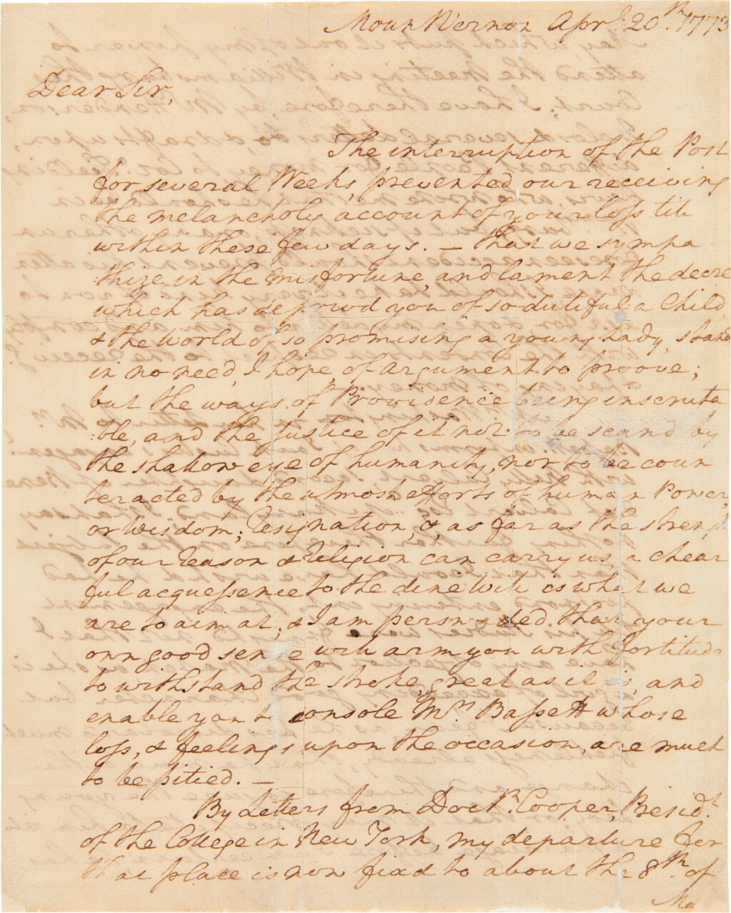 View full screen - View 1 of Lot 267. Washington, George | A long and personal letter from Washington at Mt. Vernon.