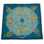  Hèrmes "Profile Sellier" Scarf 90cm of Silk Twill