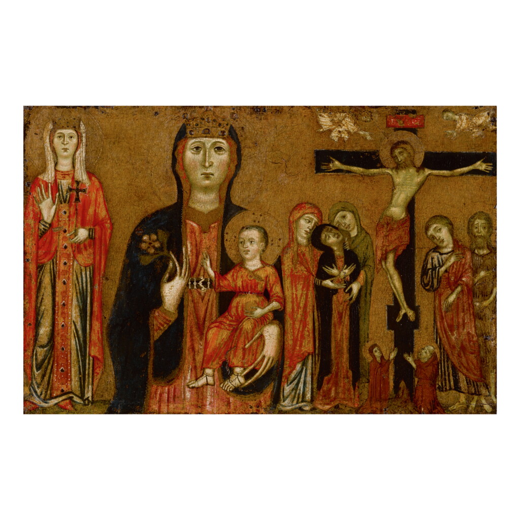 View full screen - View 1 of Lot 7. Sold Without Reserve | MASTER OF THE MAGDALEN | ST. MARGARET, THE MADONNA AND CHILD, AND THE CRUCIFIXION WITH MOURNING SAINTS .