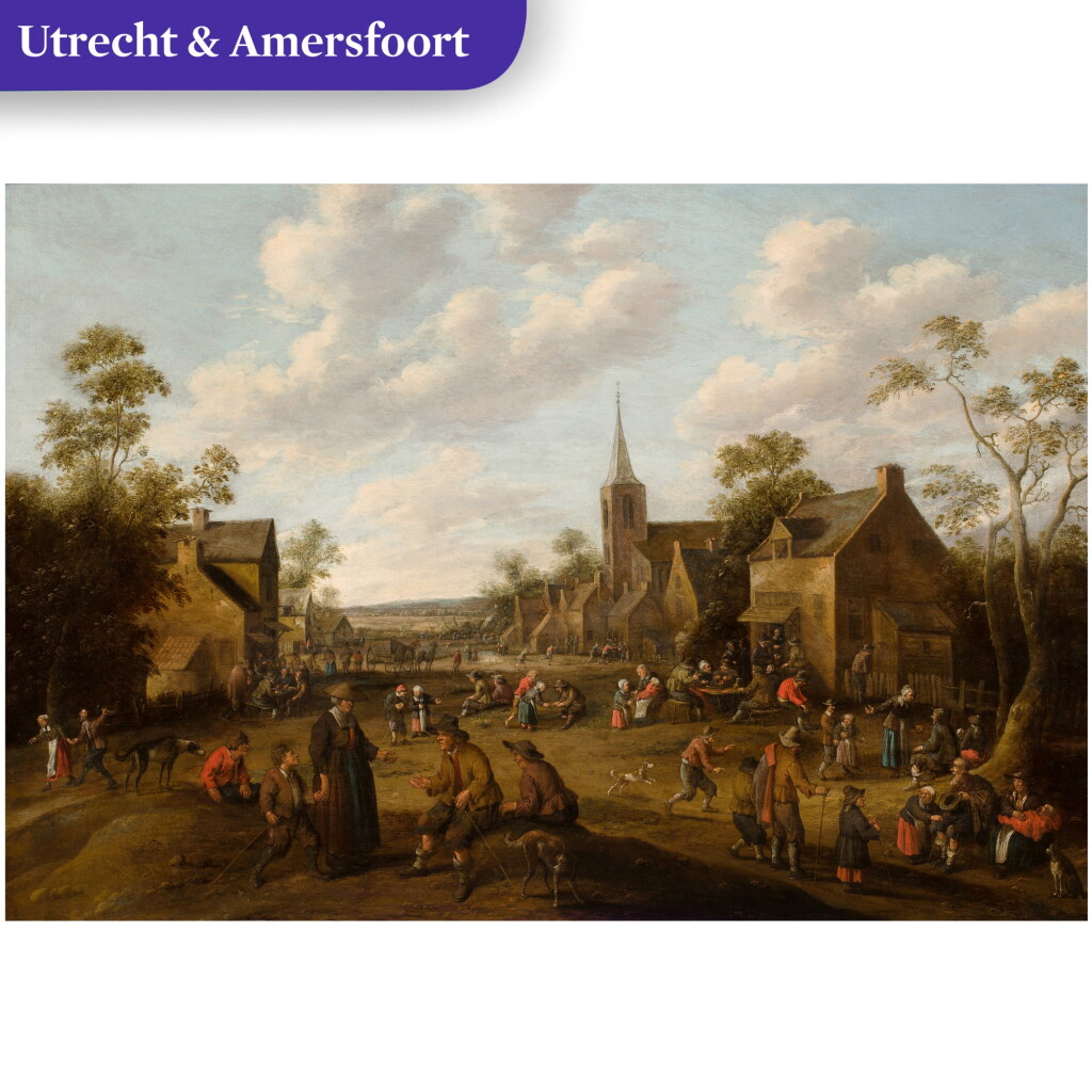 View full screen - View 1 of Lot 72. A village scene with a woman distributing alms.