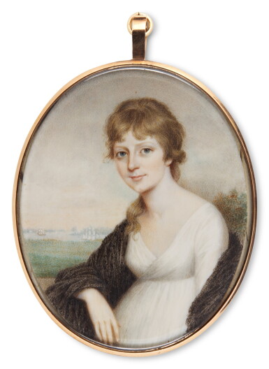 View full screen - View 1 of Lot 351. Portrait of a lady, circa 1800.