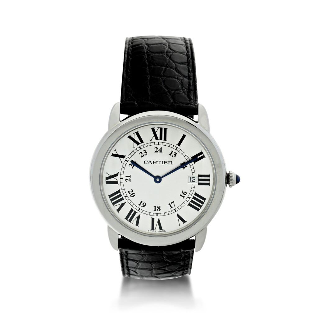 View full screen - View 1 of Lot 116. CARTIER | REFERENCE 3603 RONDE SOLO DE CARTIER A STAINLESS STEEL WRISTWATCH WITH DATE, CIRCA 2016.