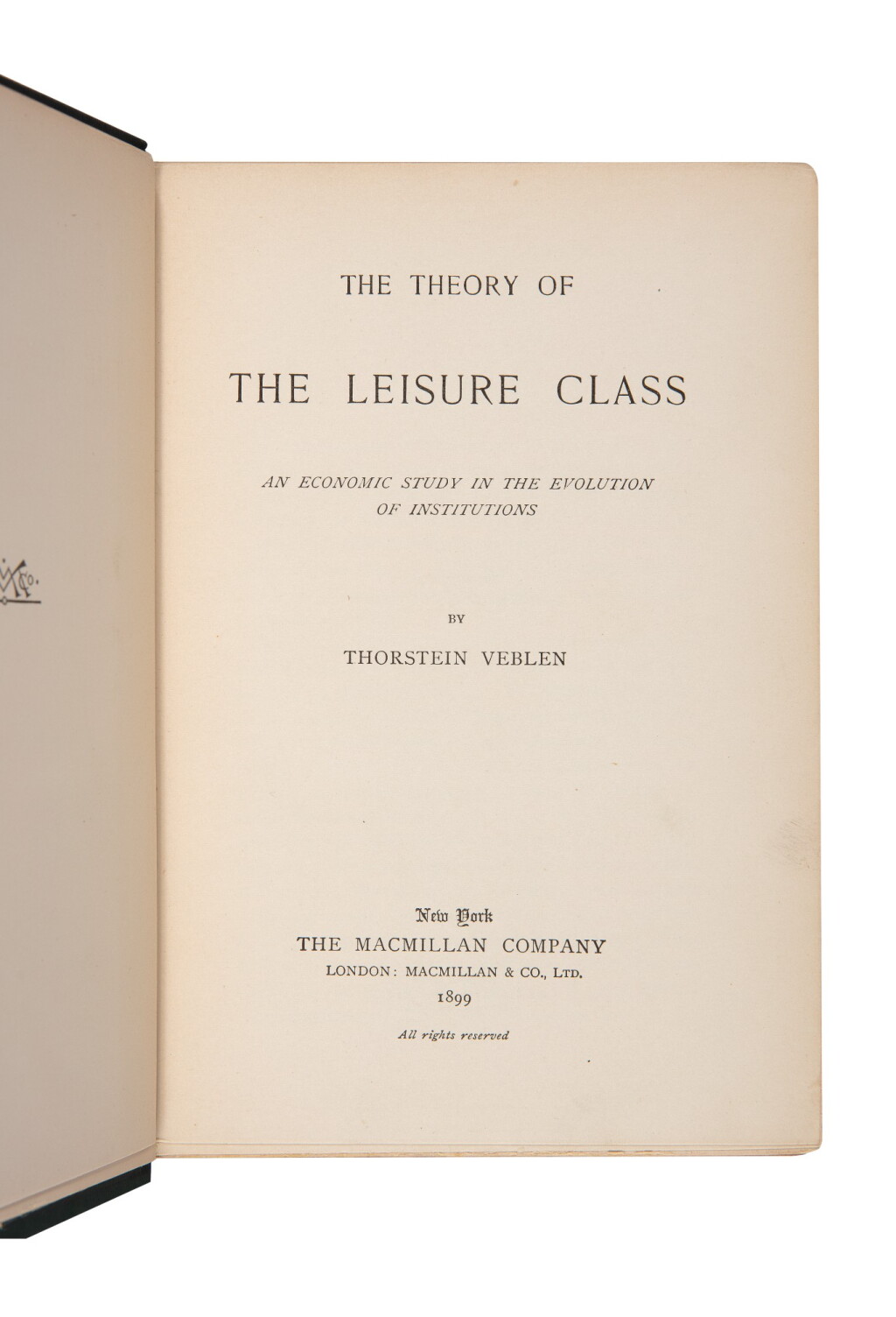 View full screen - View 1 of Lot 120. Veblen, Thorstein | "Conspicuous consumption" explained by Thorstein Veblen.