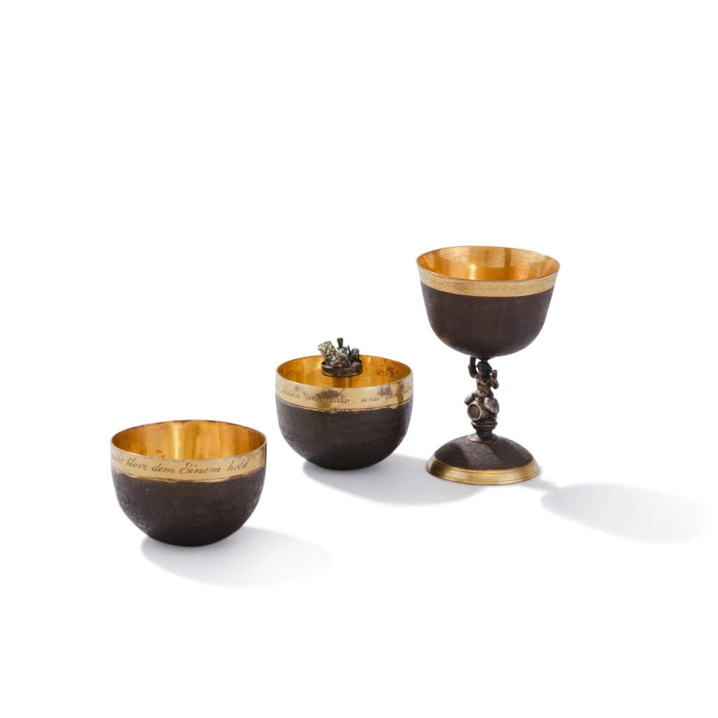 View full screen - View 1 of Lot 1083. A Hungarian copper and gilt-copper beaker and double beaker, Herrengrund, 18th century.