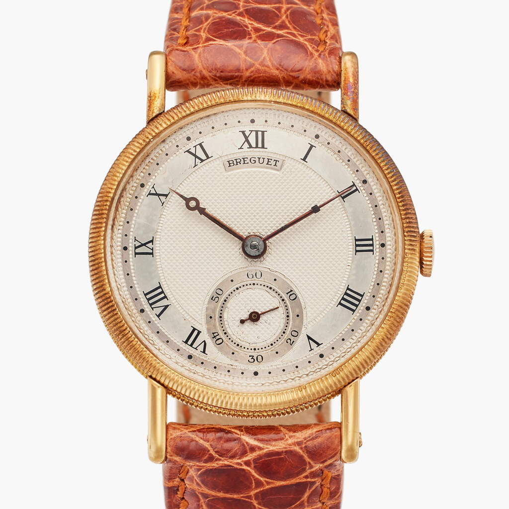 View full screen - View 1 of Lot 25. No. 4784 ‘Empire’ | A pink gold wristwatch, Sold on 24 September 1959.