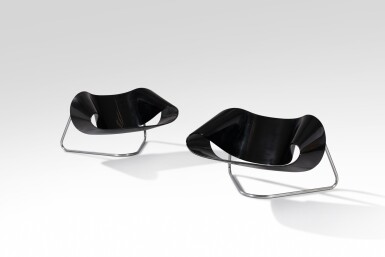 View full screen - View 1 of Lot 78. Pair of CL9 Ribbon chairs .