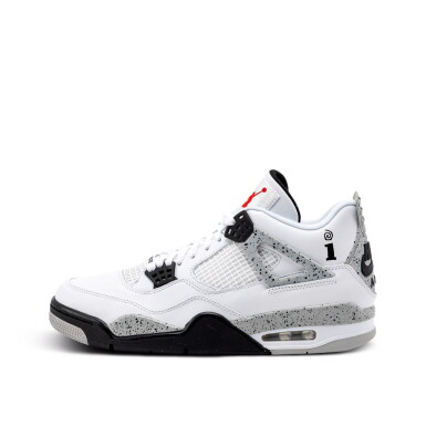 View full screen - View 1 of Lot 80. Nike Air Jordan 4 Retro Interscope Records ‘White Cement’ | Size 10.