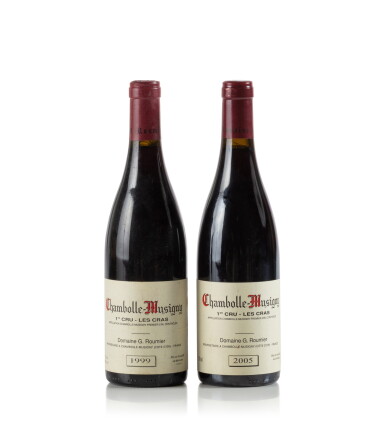 View full screen - View 1 of Lot 39. Chambolle Musigny, Les Cras 1999 and 2005 from Domaine Georges Roumier.