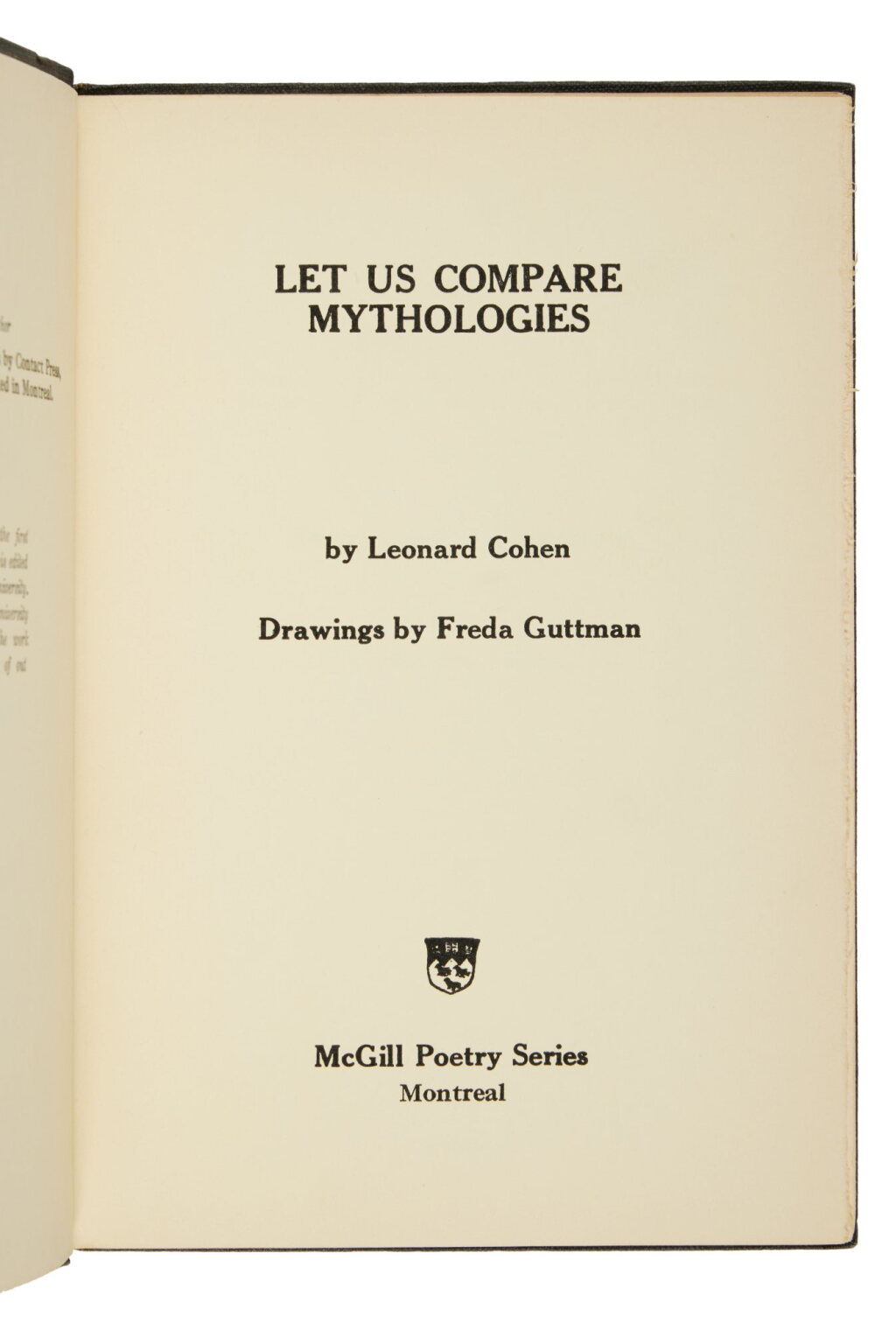 View full screen - View 1 of Lot 1081. Cohen, Leonard | Presentation copy of his first book of poetry.