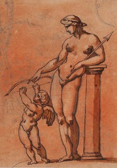 View full screen - View 1 of Lot 764. Cupid Disarmed by Venus.