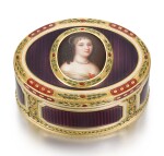 A GOLD AND ENAMEL PORTRAIT SNUFF BOX, PROBABLY JEAN-LOUIS HAUCHARD, HANAU, CIRCA 1780
