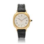 A yellow gold cushion shaped wristwatch, Circa 1955