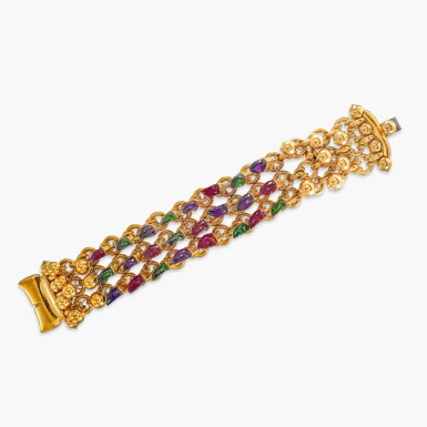 View full screen - View 1 of Lot 1497. Coloured Stone and Diamond Bracelet | 寶石 配 鑽石 手鏈.