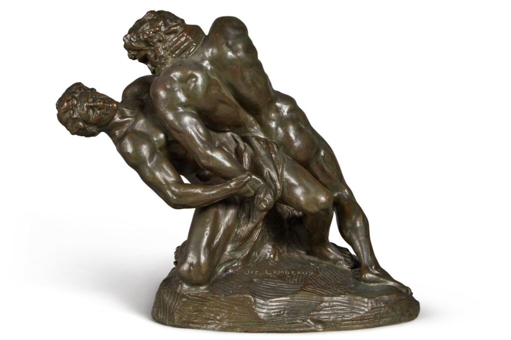 View full screen - View 1 of Lot 85. Jef Lambeaux, Two Men Wrestling.