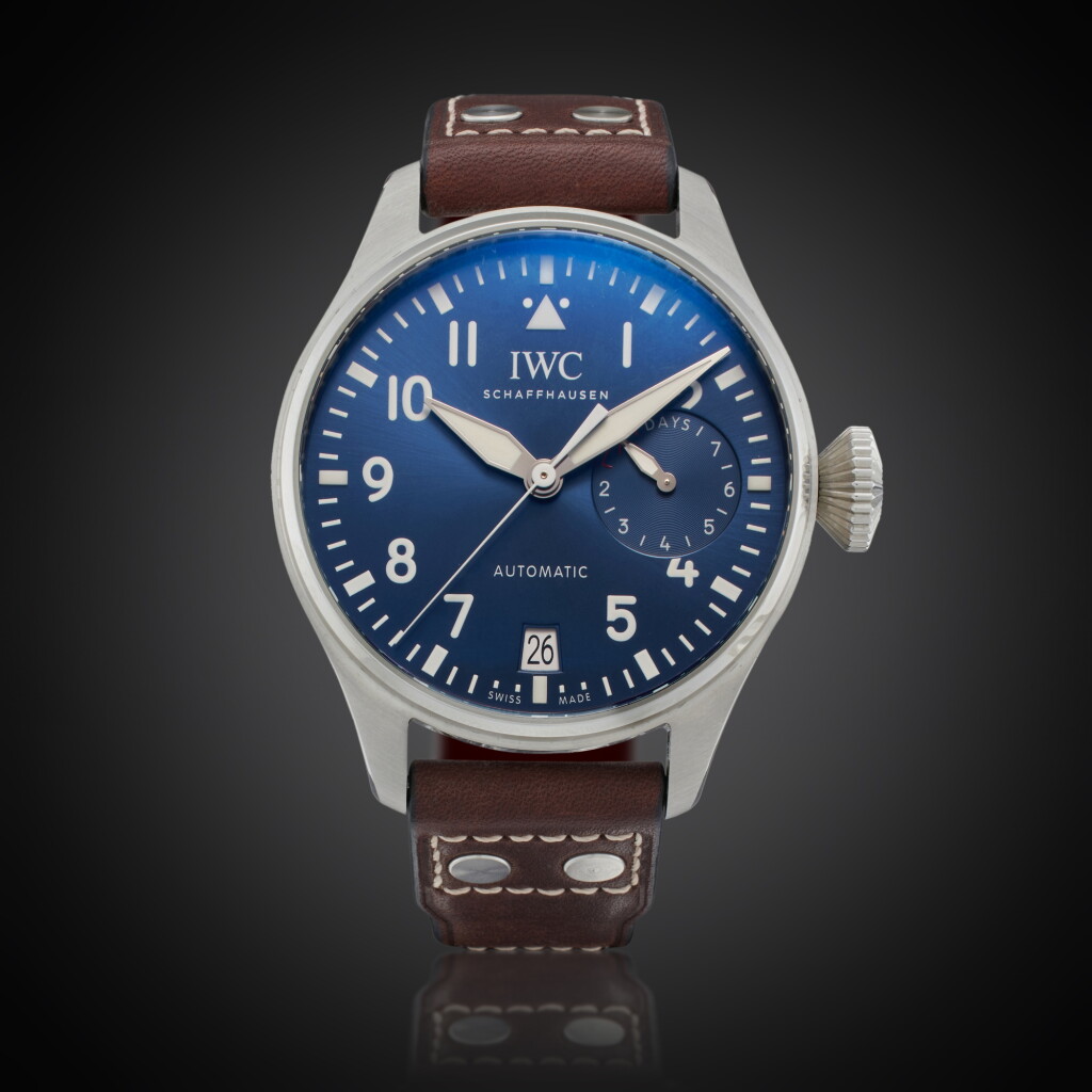 View full screen - View 1 of Lot 3. Reference IW5010-02 Big Pilot’s Watch Edition ‘Le Petit Prince’ | A stainless steel automatic wristwatch with date and power reserve indication, Owned and Worn by Tom Brady, Circa 2021.