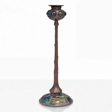 View full screen - View 1 of Lot 15. Jeweled "Turtle Back" Candlestick.