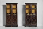 A Pair of Louis XIV Gilt Bronze-Mounted and Pewter-Inlaid Ebony and Walnut Bibliothèques, Circa 1700