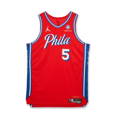View full screen - View 1 of Lot 145. Andre Drummond Philadelphia 76ers 2024-2025 Emirates NBA Cup Game Worn Statement Edition Jersey .