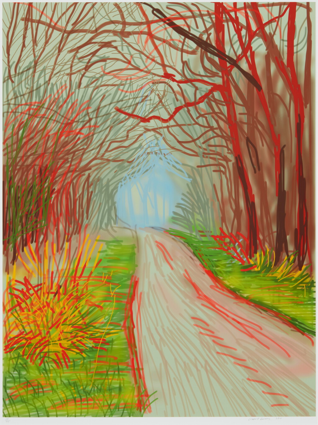 View full screen - View 1 of Lot 606. David Hockney 大衛 · 霍克尼 | The Arrival of Spring in Woldgate, East Yorkshire in 2011 (twenty eleven) - 13 January 東約克郡沃蓋特的春臨(2011年)- 1月13日.