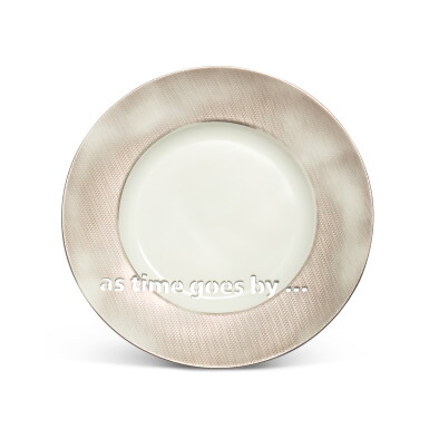 View full screen - View 1 of Lot 1079. Chevrons Porcelain Petit H As time goes by Plate.