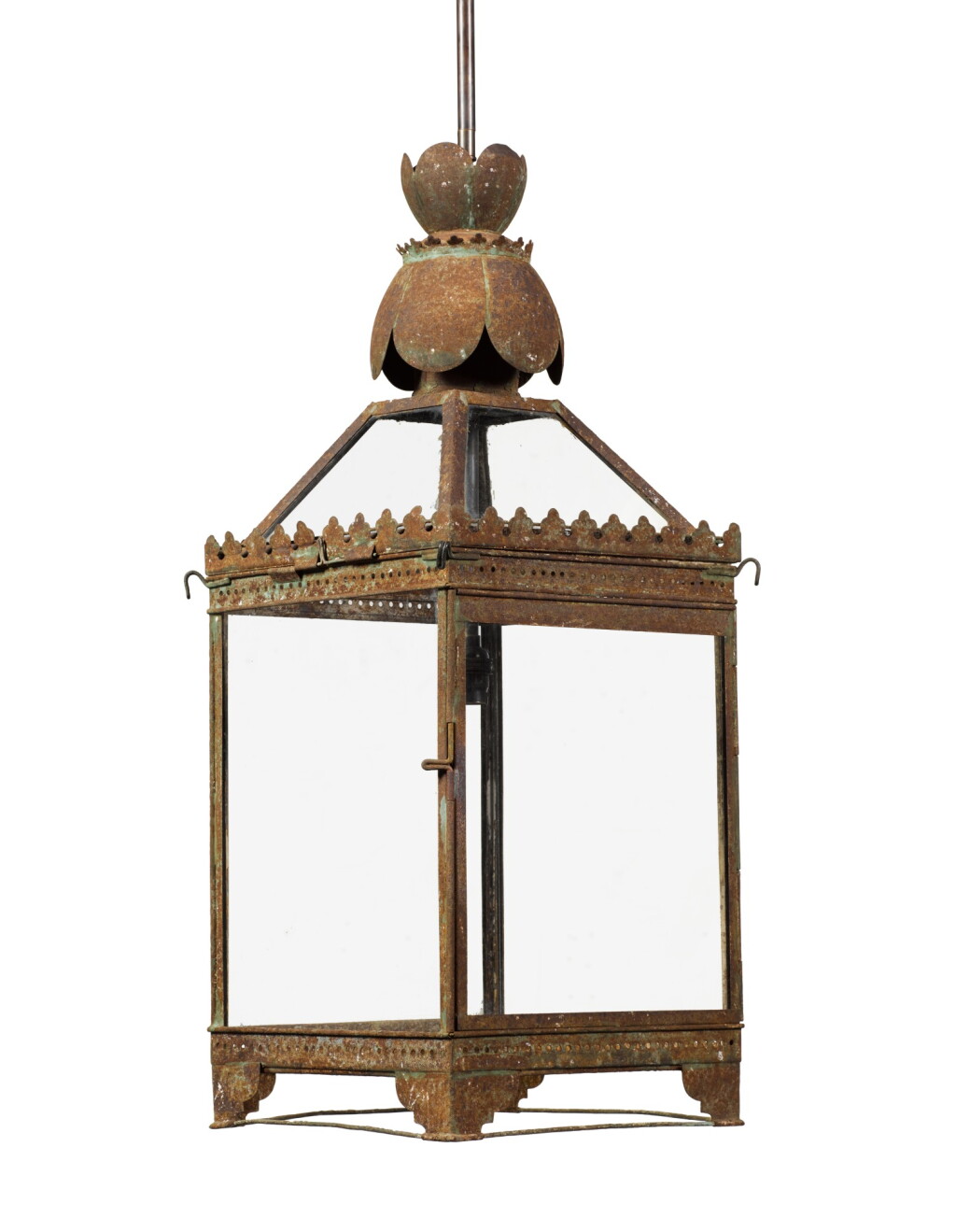 View full screen - View 1 of Lot 21. A BRASS LANTERN, INDIA, LAST QUARTER 19TH CENTURY.