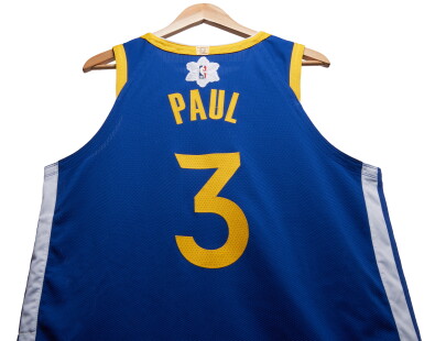 View full screen - View 1 of Lot 39. Chris Paul ‘Christmas Day’ Golden State Warriors 2023-2024 Game Worn Icon Edition Jersey.
