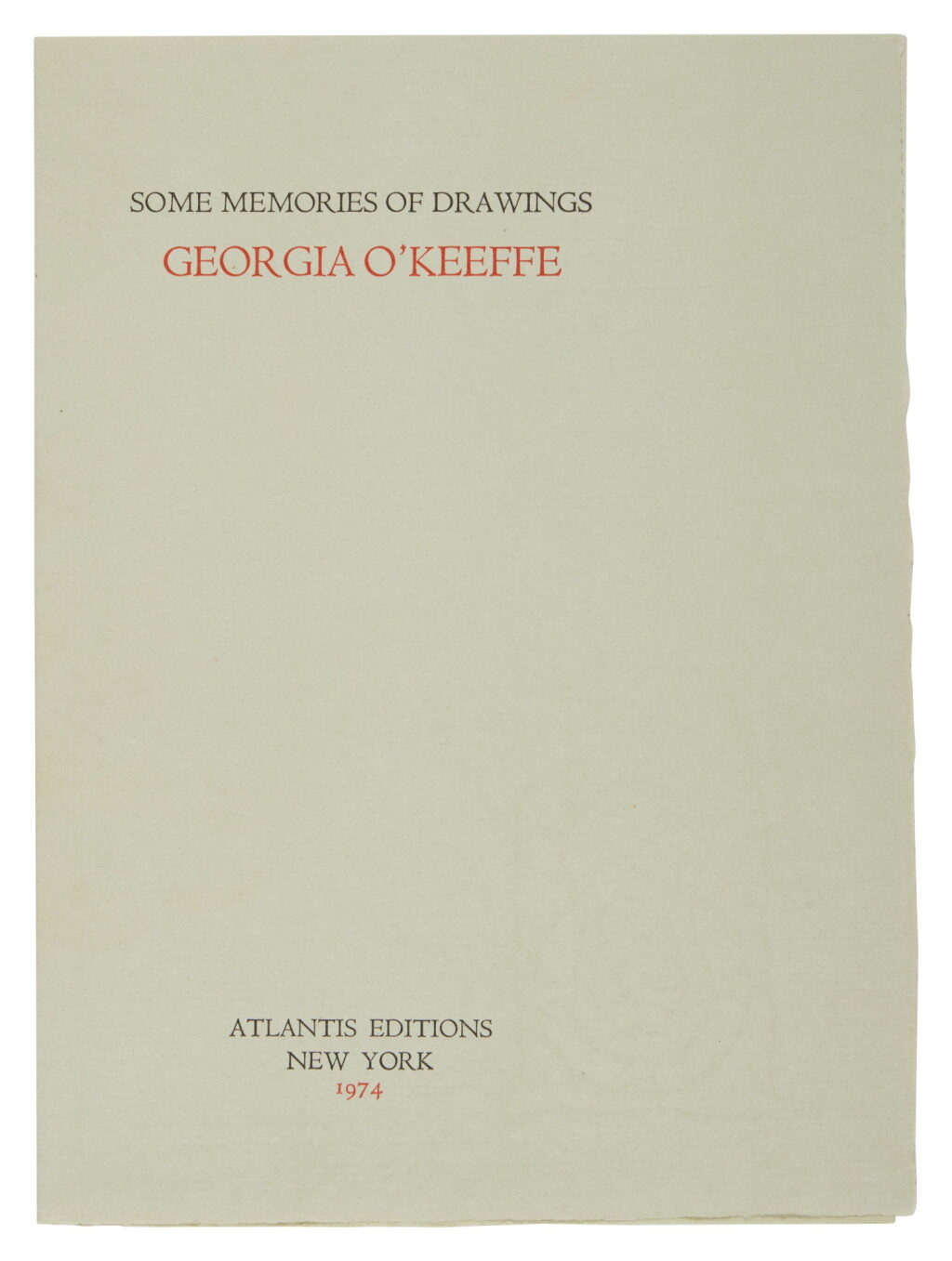 View full screen - View 1 of Lot 184. O'Keeffe, Georgia | Some Memories of Drawing, O'Keeffe's great American livre d'artiste .