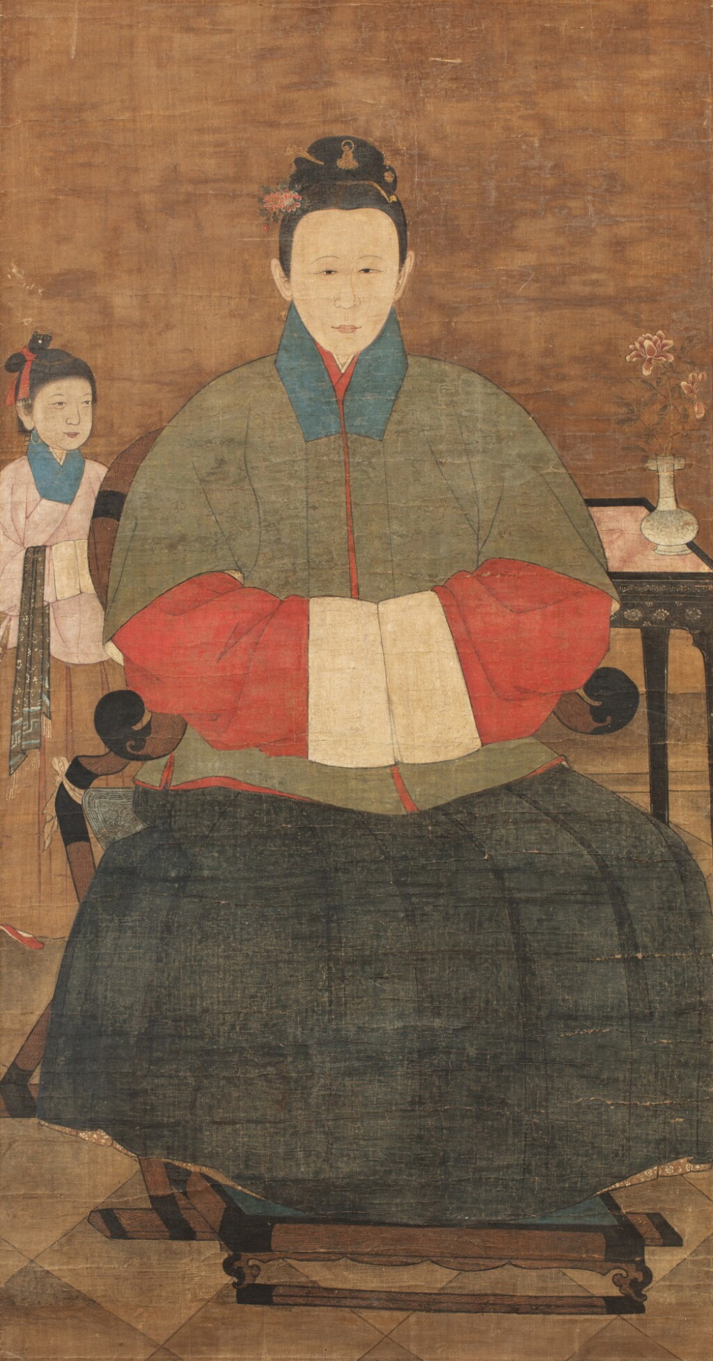 View full screen - View 1 of Lot 222. Portrait of a woman accompanied by her maid .