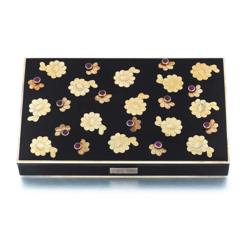 View full screen - View 1 of Lot 71. Ruby, enamel and gold minaudière, 'Bagatelle'.
