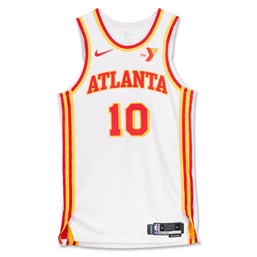 View full screen - View 1 of Lot 99. Zaccharie Risacher Atlanta Hawks 2024-2025 Game Worn Association Edition Jersey .