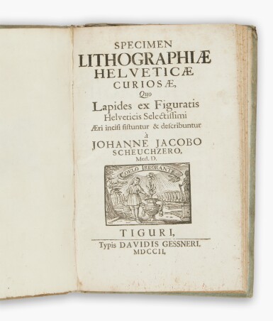 View full screen - View 1 of Lot 189. Scheuchzer, Johann Jakob | Specimen lithographiae helveticae curiosae....