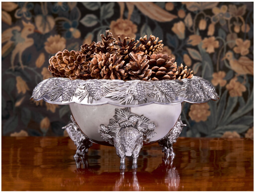 View full screen - View 1 of Lot 81. AN AMERICAN SILVER PUNCH BOWL, GORHAM MFG. CO., PROVIDENCE, RI, EARLY 20TH CENTURY.